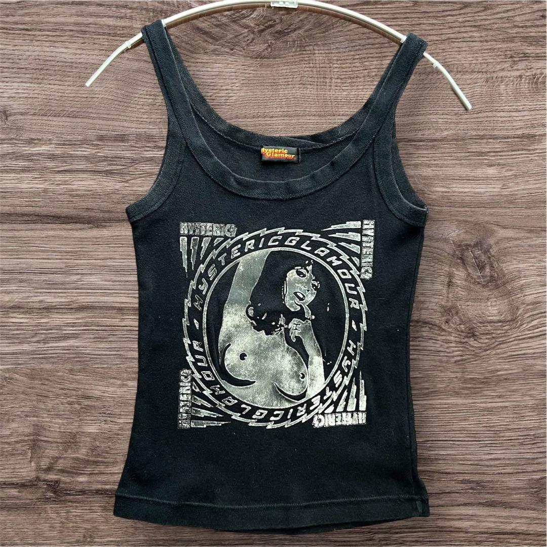 90S ヒステリックグラマー BLACK×SILVER タンク 初期タグ Y2K