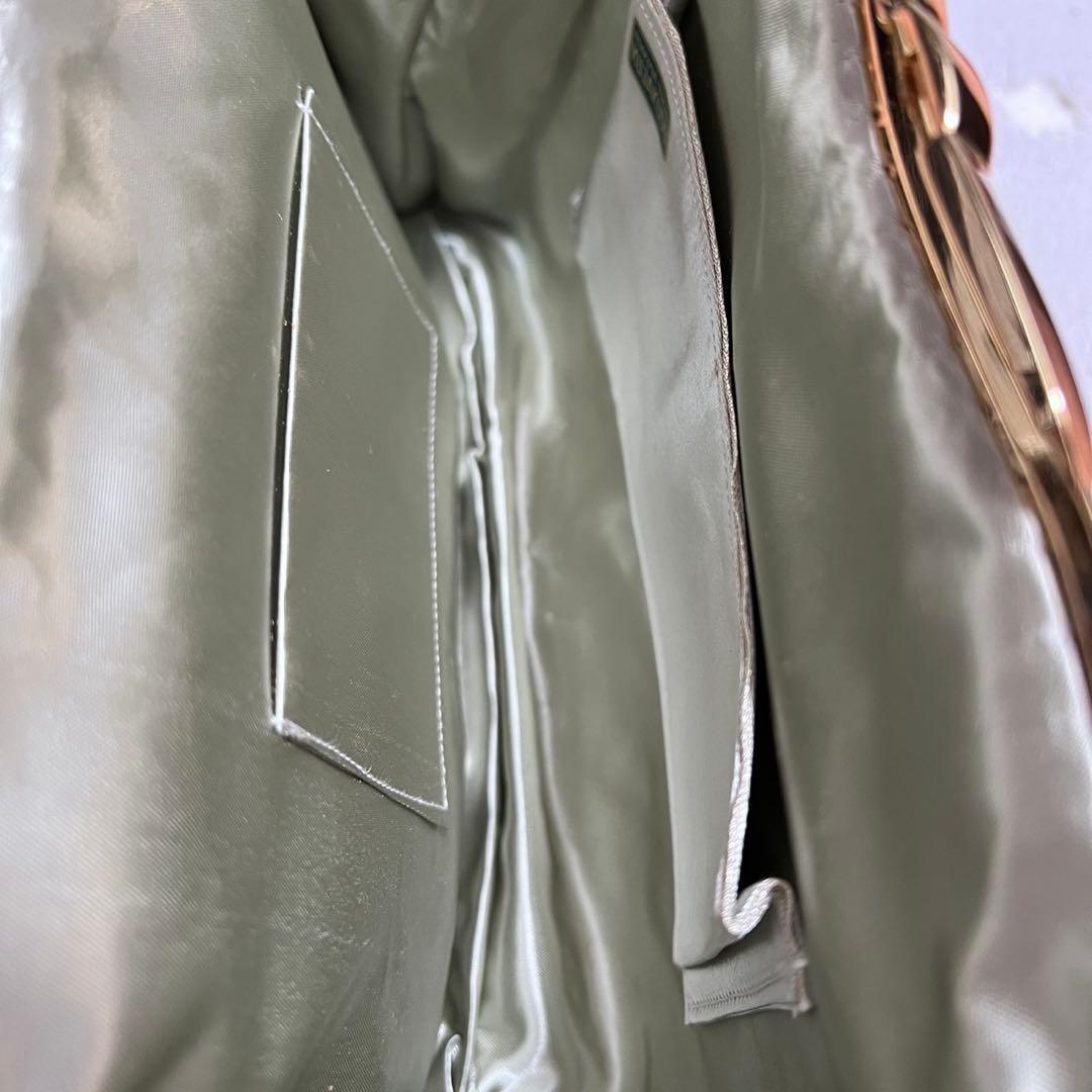 【美品】KUJAKUDO/ビーズ刺繍/総柄/グリーン系色/チェーンハンドバッグ