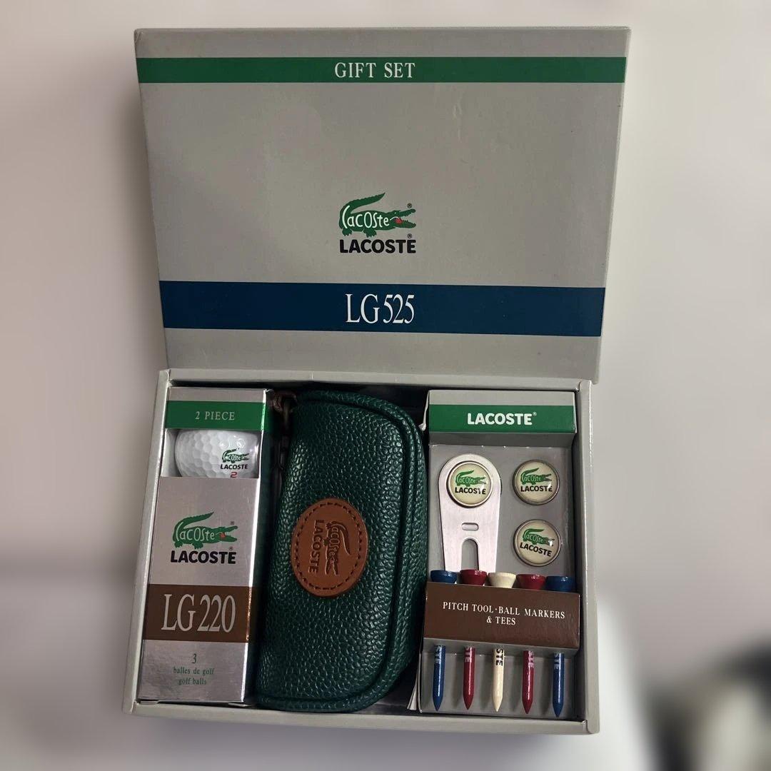 LACOSTE LG525 文字ワニ ゴルフボール ボール　ポーチ　ピン　セット