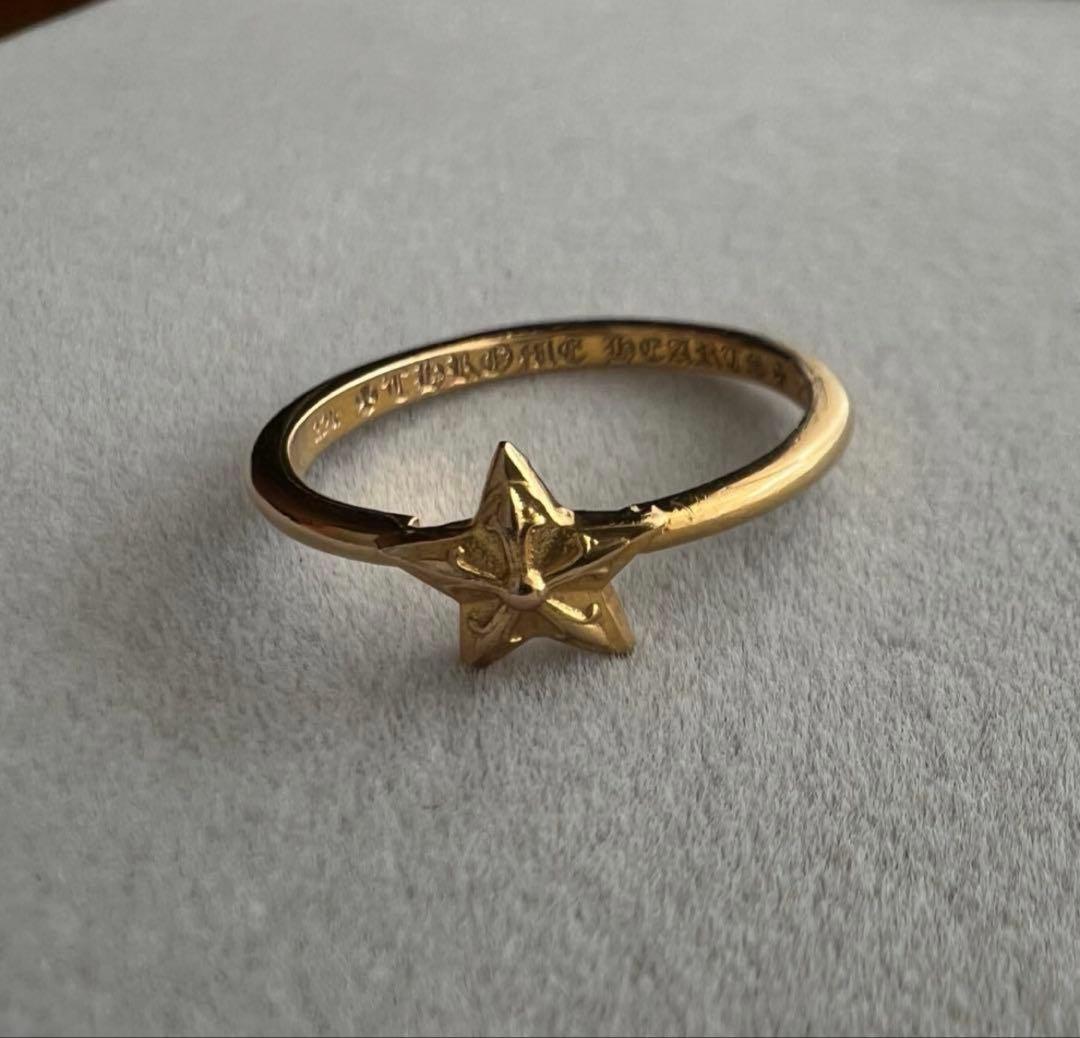 鑑定済みクロムハーツ 22K BUBBLGM STAR/22Kバブルガムスター