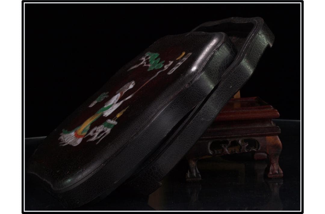 中国清時代端溪古硯　ケース付き※激安骨董品 DE1073B11-4