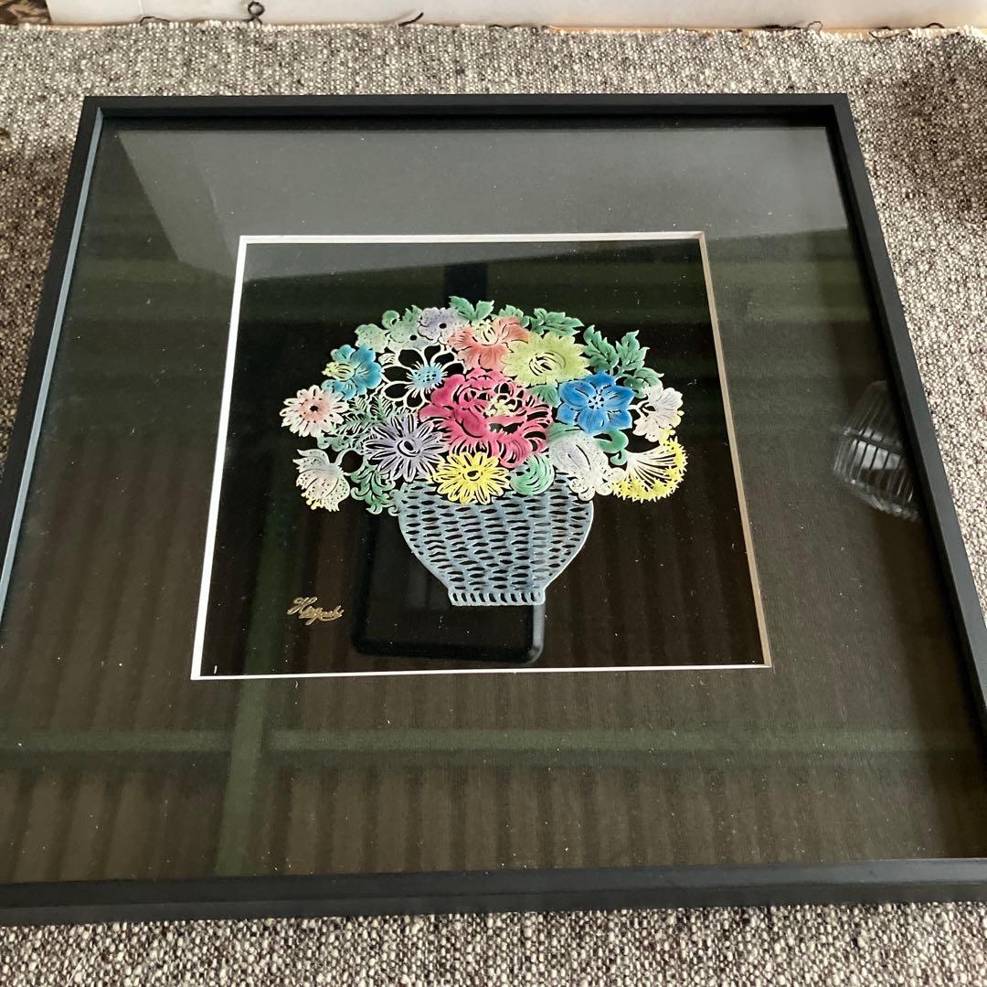 七宝の栞 七宝焼 額 縁 額装花 花瓶 マルチカラー