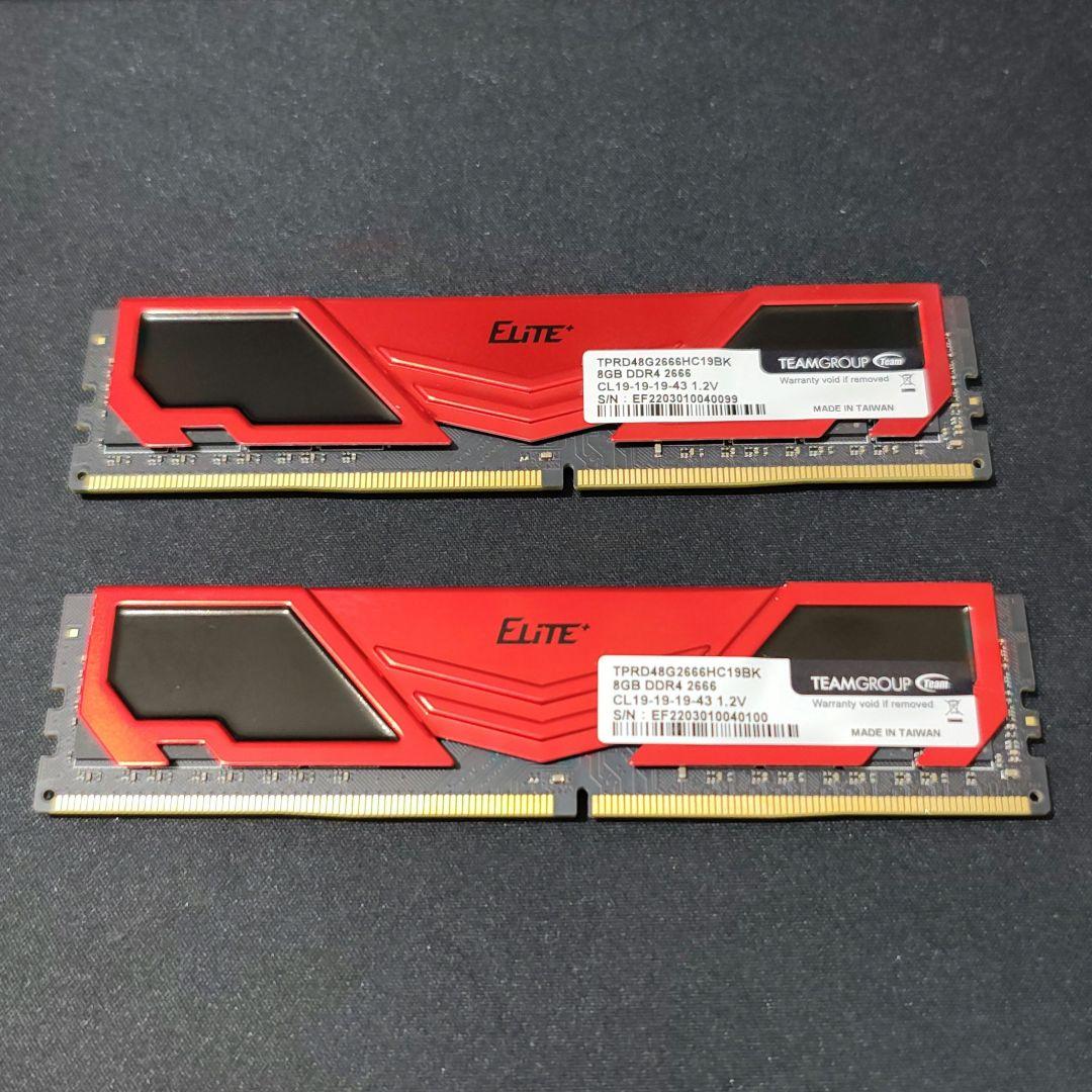 Team DDR4 2666 16GB (8GBx2) 1.2v メモリ