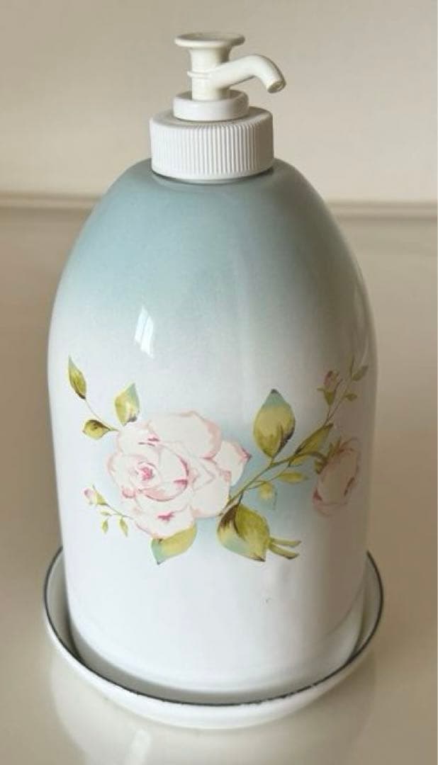 イマンポワージュブルーソープディスペンサー琺瑯