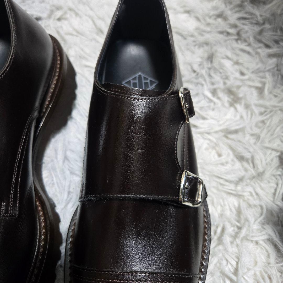 ダブルエイチ　wh ダブルモンクストラップ ダークブラウン