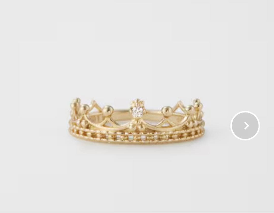 【NOJESS ノジェス】K10 ピンキーリング　3号　クラウン　王冠