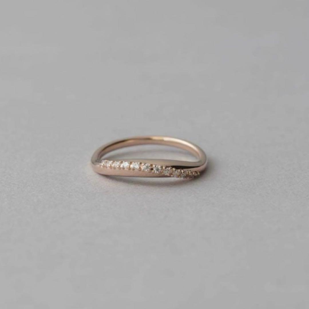 ete オンライン限定 ビジュークレセントムーンリング ピンクゴールド 11号