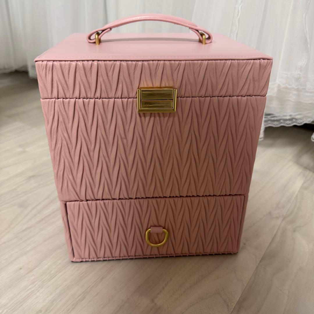 フランフラン エンボス コスメボックス ピンク