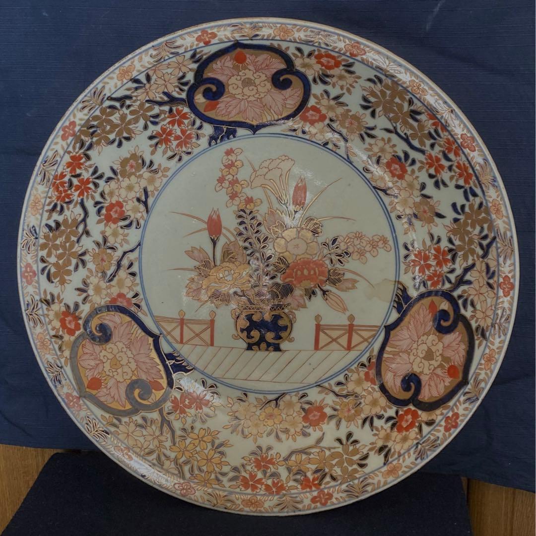 富貴長春　元禄花籠手大皿　江戸時代
