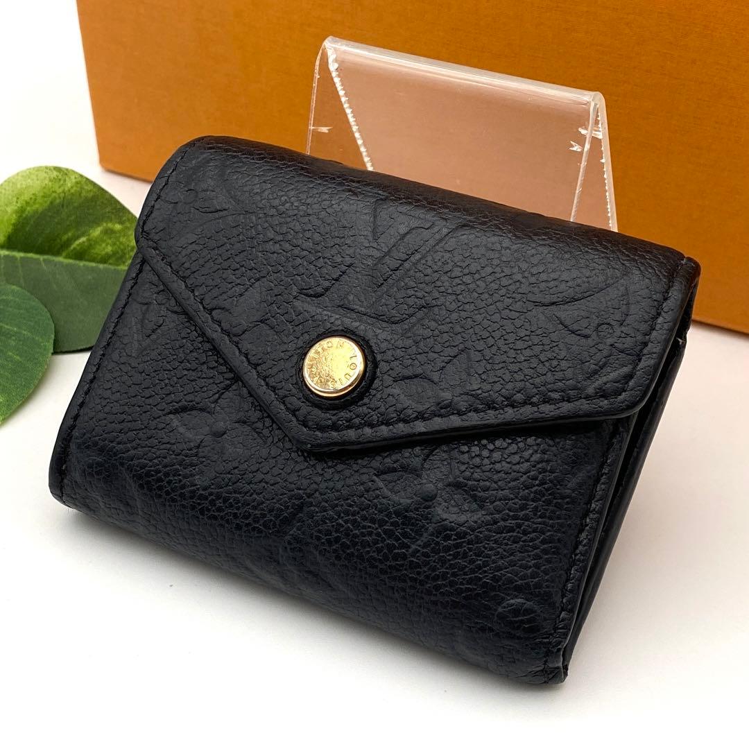 ルイヴィトン モノグラム アンプラント ポルトフォイユ ゾエ 三つ折り財布 黒