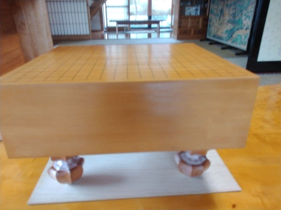 囲碁盤 天然木製 本萱5寸