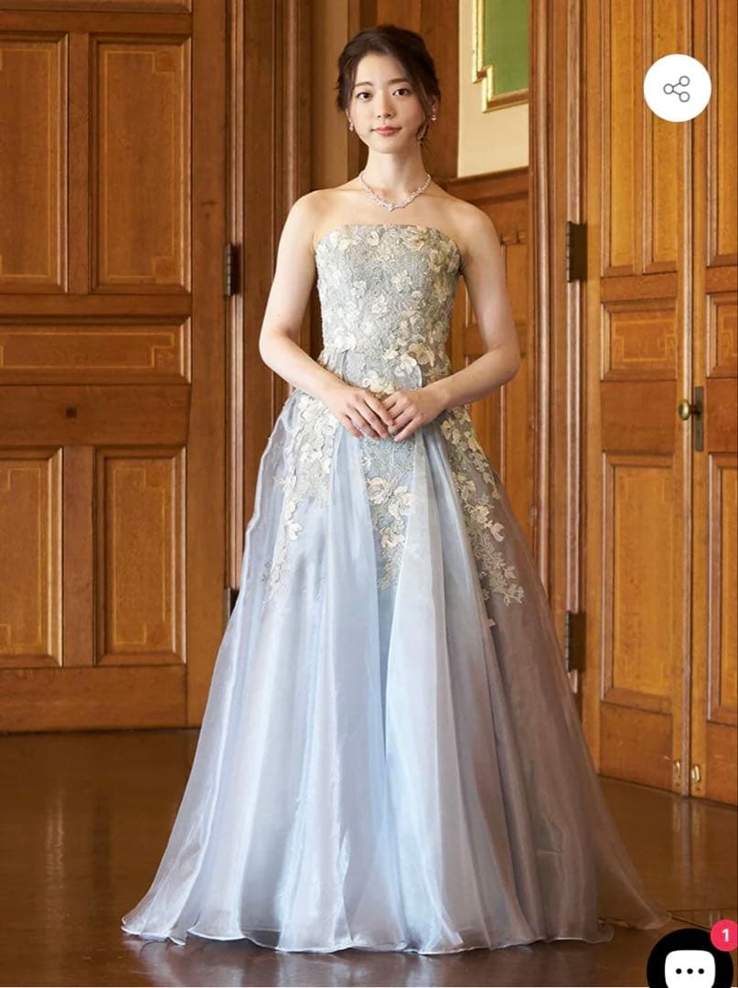 カラードレス　シルバー　グレー　結婚式　TWEED 演奏会ドレス