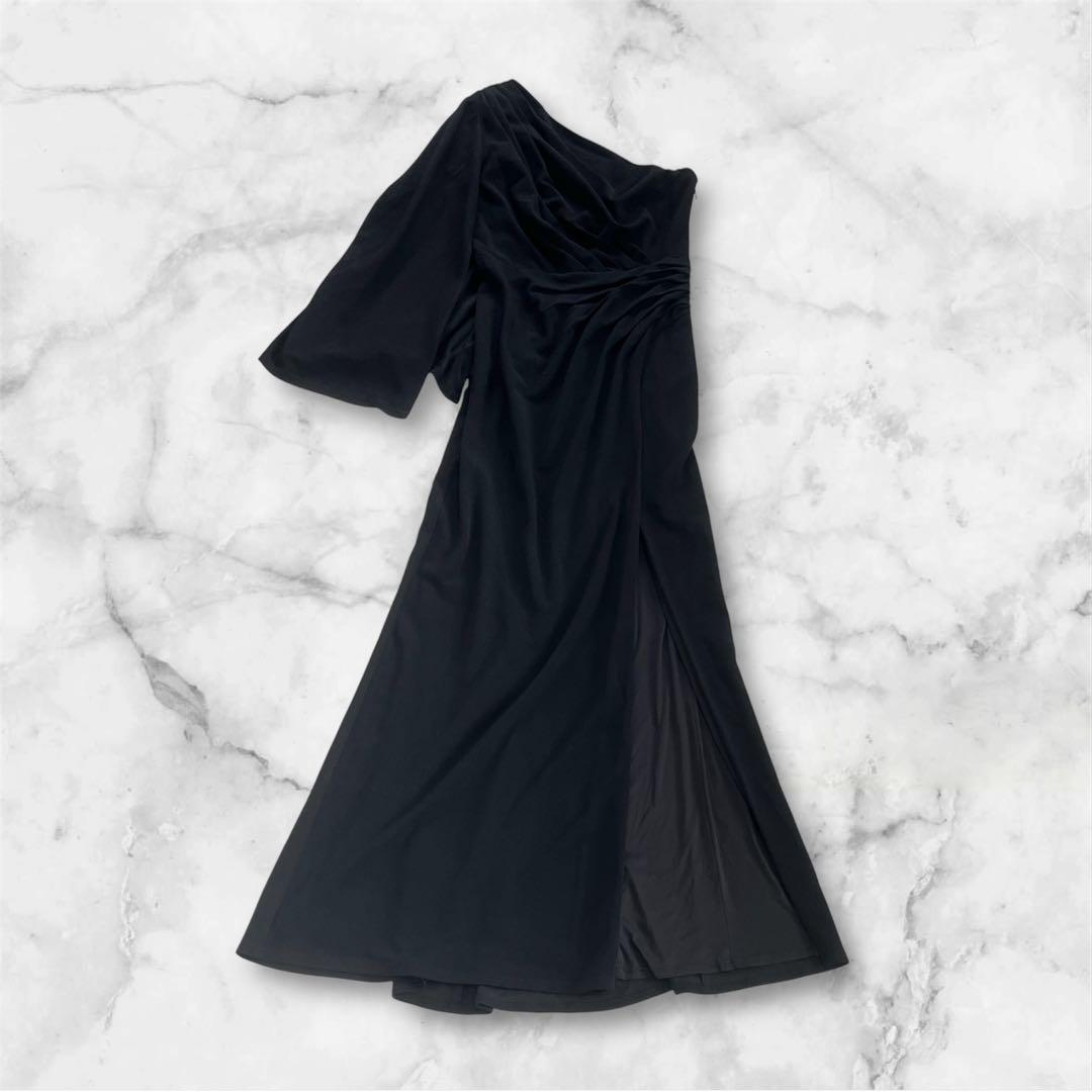 未使用✨ タダシショージ ワンショルダースリットロングドレス　ワンピース　黒