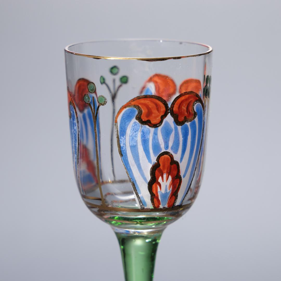 【美品】アンティークグラス　リキュール　花　オブジェ　R1344ダI