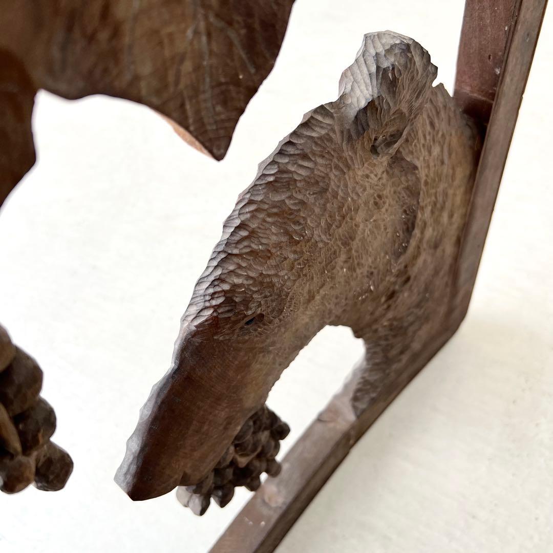 木彫りの熊　レリーフ　壁掛　ビンテージ