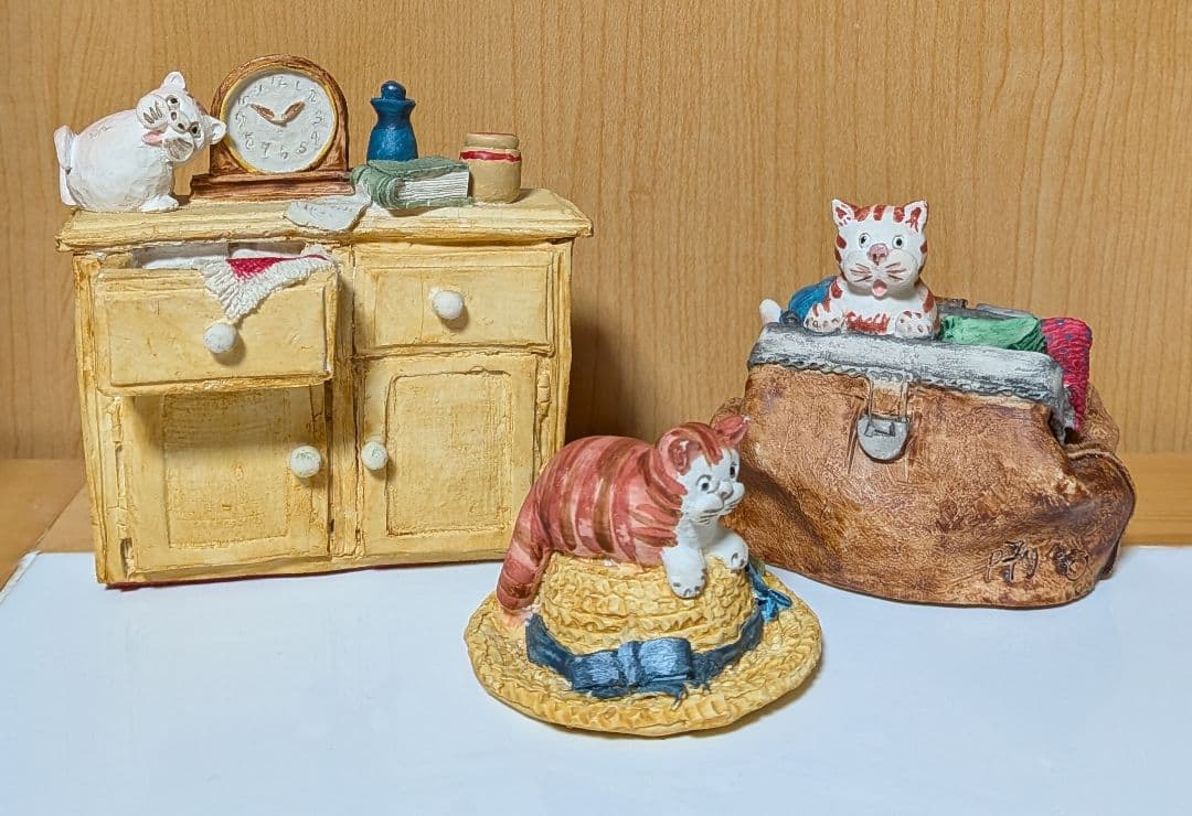 猫の置物 ピーターフェイガン スコットランド製 3点セット