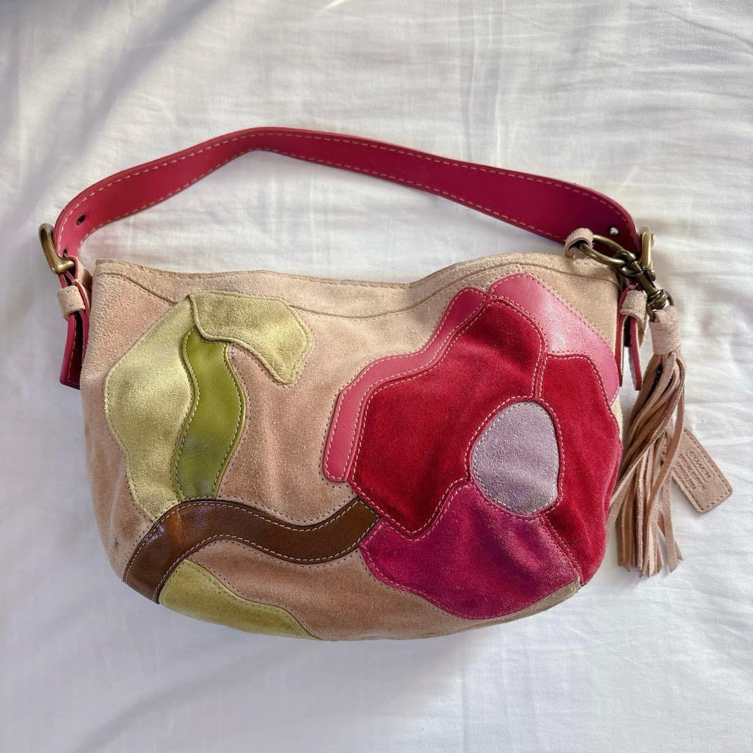 バッグ Vintage COACH Flower Patch Work Mini Bag