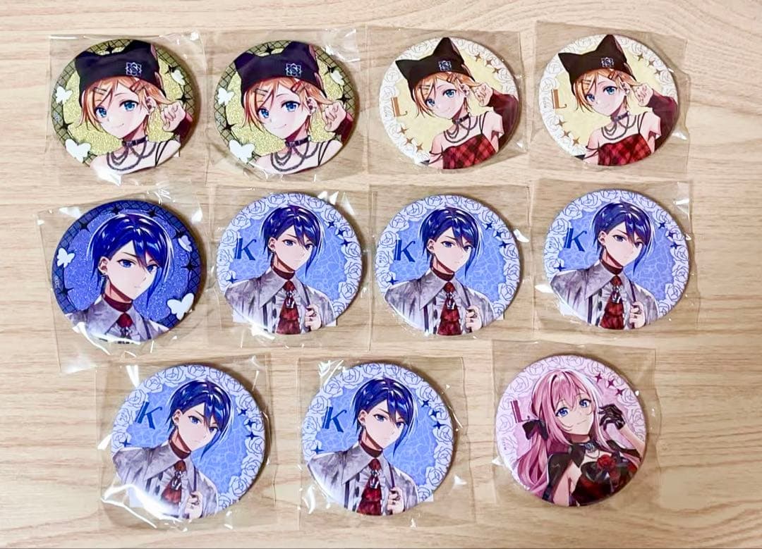 初音ミク　楽天コレクション　鏡音レンKAITO 巡音ルカ　缶バッジ