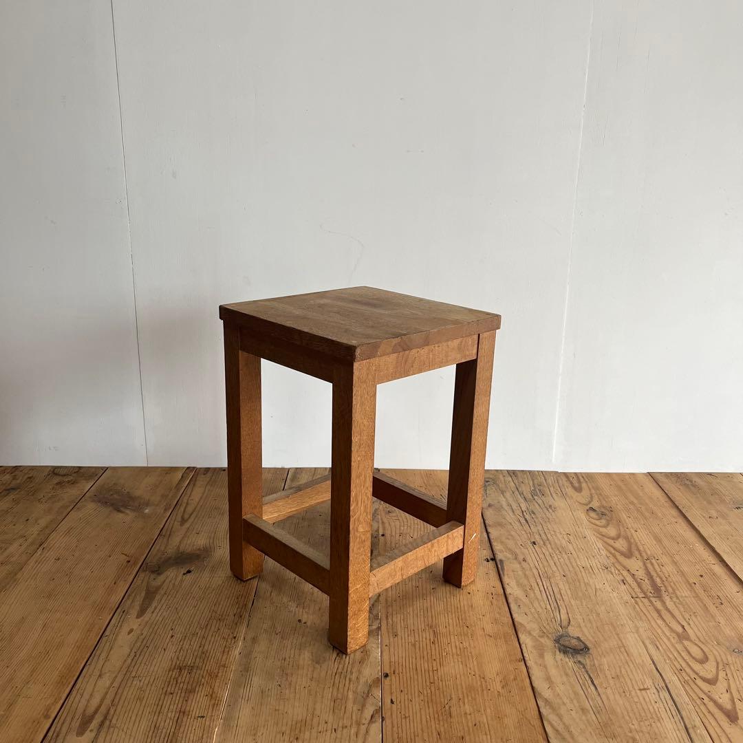 アンティーク 角 スツール 椅子 植物台 無垢材 昭和レトロ z818