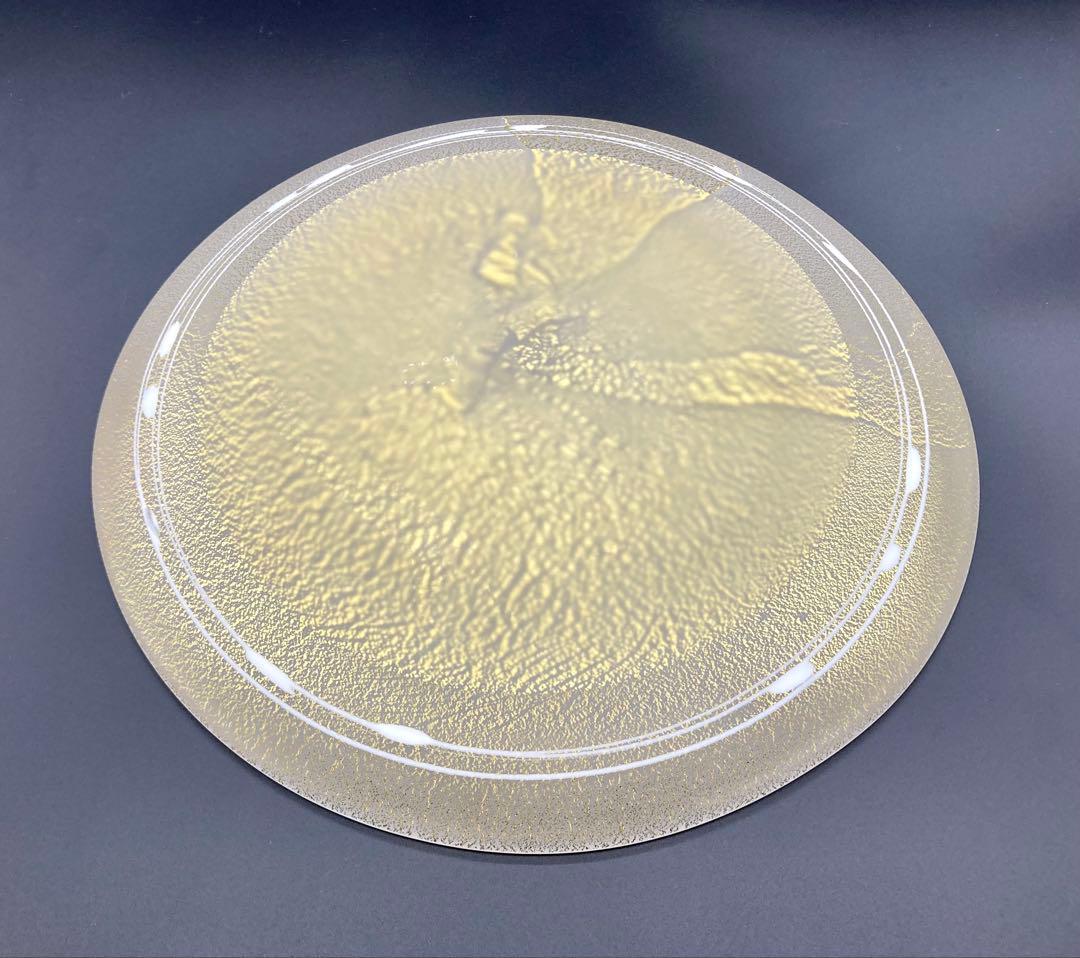 栗原豊生作　金彩ガラス鉢　美品　上越クリスタルガラス　伝統工芸品