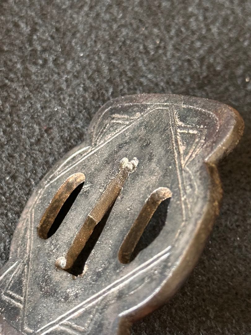 古美術　鉄地刀鍔　古刀剣装具　　時代物　25CB