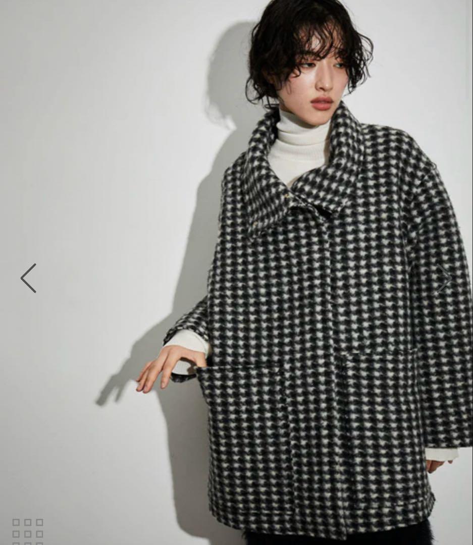 新品　ADAM ET ROPÉ FEMME スライバースタンドカラーブルゾン