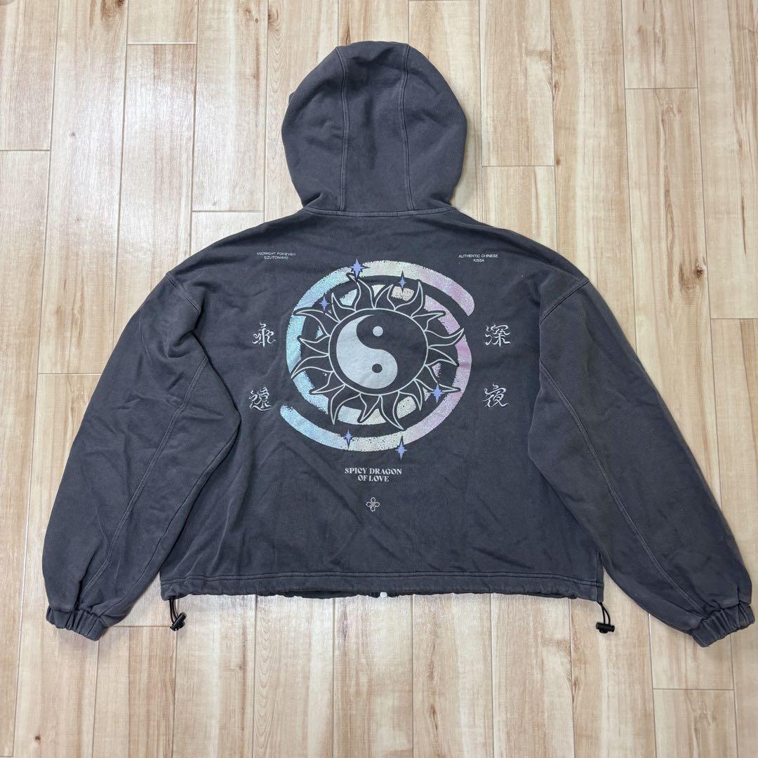 眠眠ずとまよ　ずっと真夜中でいいのに　陰陽パーカー　ダブルジップ　ジャケッ