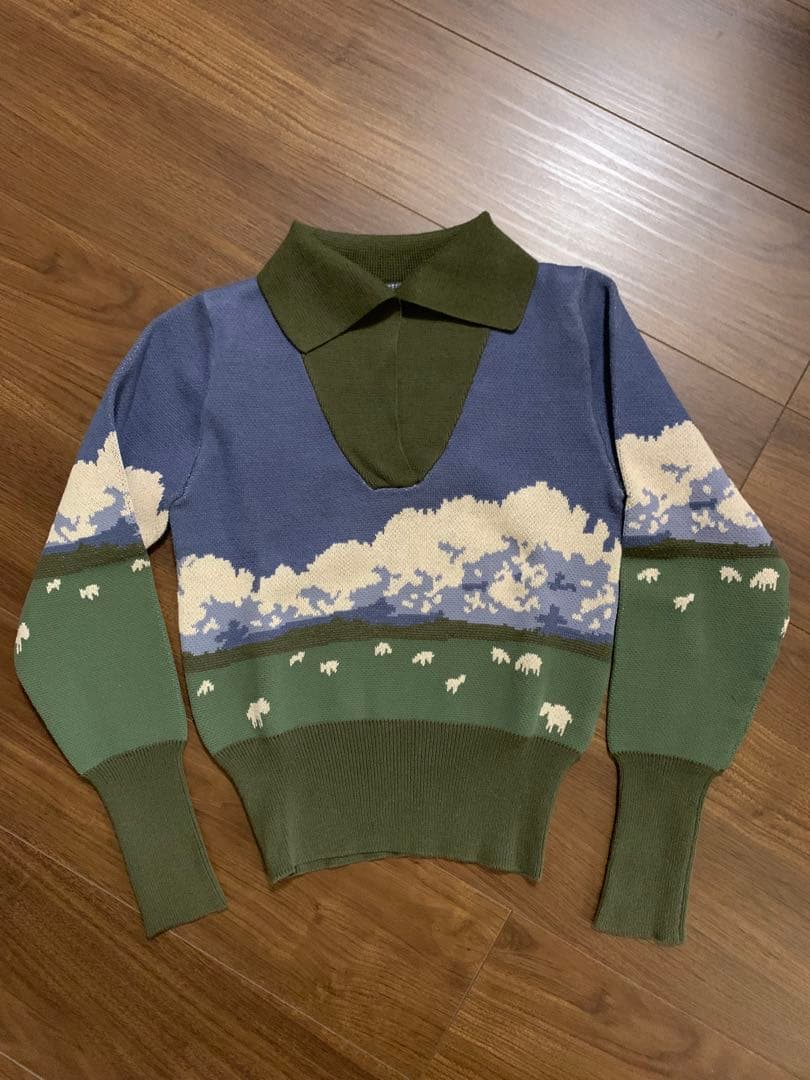 【LEINWANDE】 Landscape Jacquard Polo