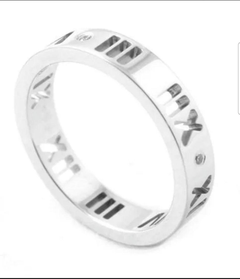 【定価14万】ティファニー ホワイトゴールド アトラスリング 7号