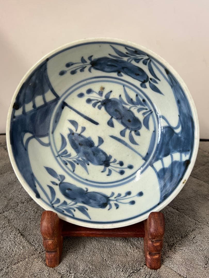 古美術　染付小皿　小鉢 共箱　XG44-6