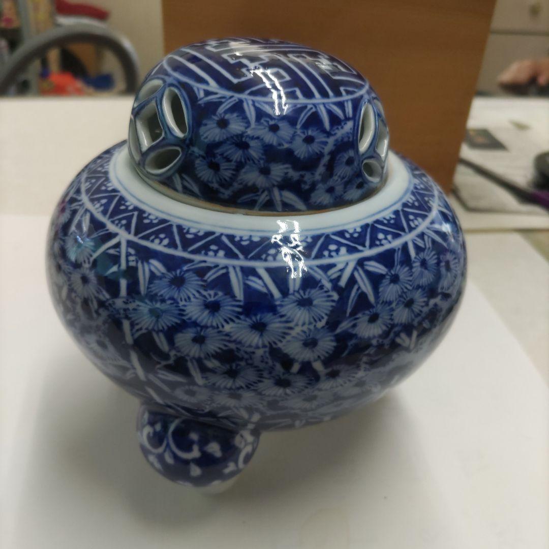 値下げ！！平戸祐祥　竹菊文　香炉