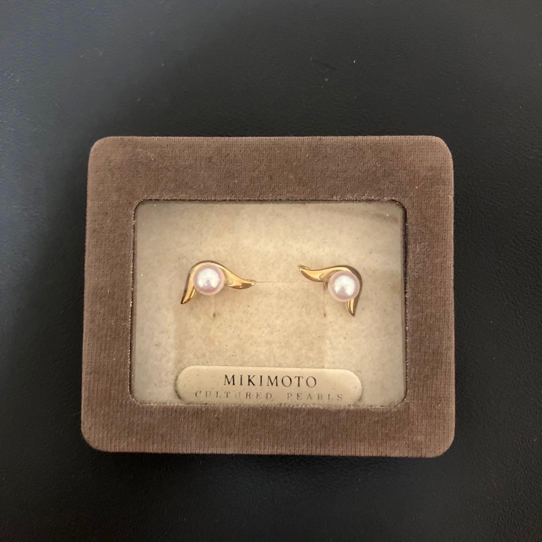 良好　箱付きMIKIMOTO 真珠 K18 ピアス　ミキモト　JAL 機内販売