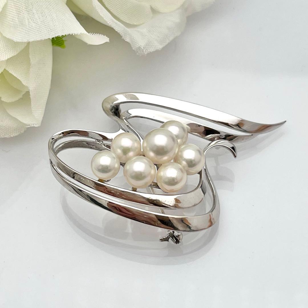 ☆美品☆ミキモト　パール　シルバー　ブローチ