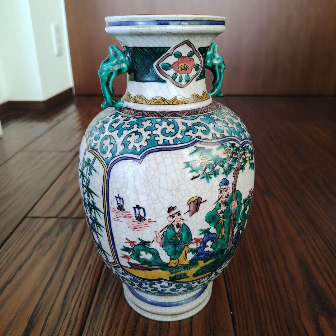 多色手描き陶器壺