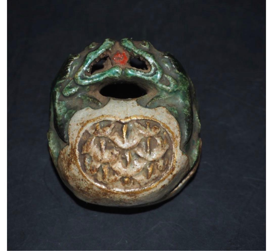 送料無料　江戸時代古九谷？双龍争珠香合　華道具茶道具