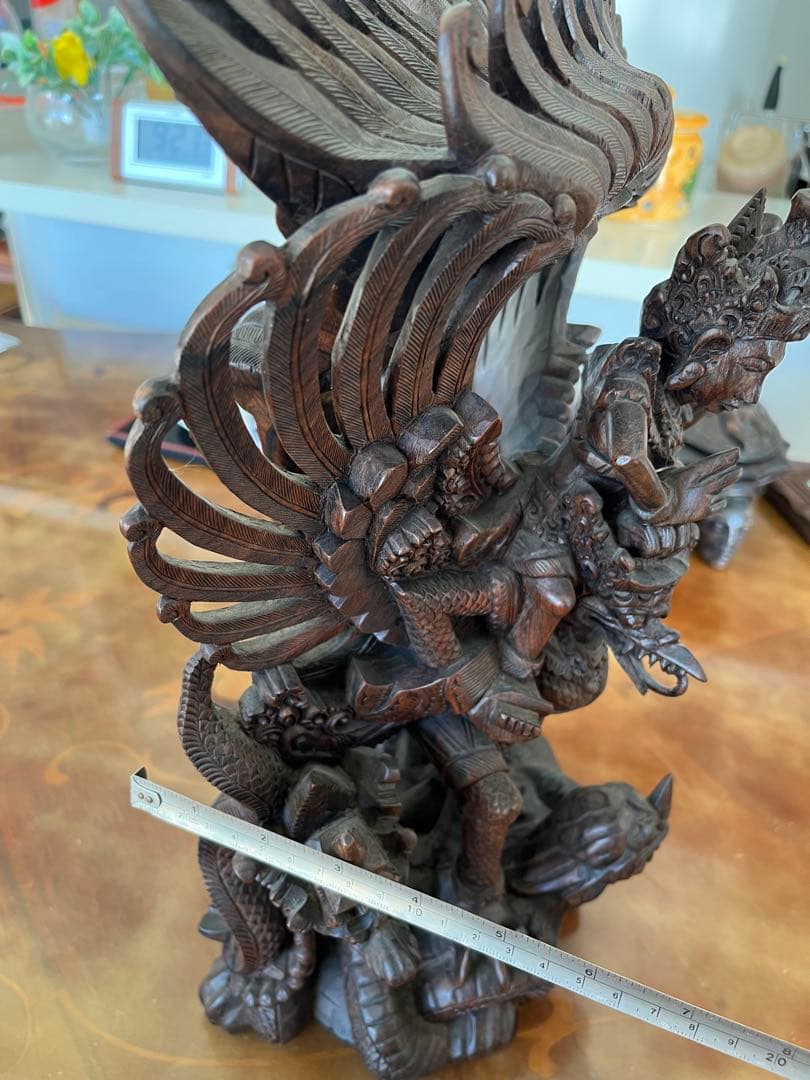 インドネシア　バリ島　アジアンスタイル 木製彫刻 装飾品　ガルーダ神
