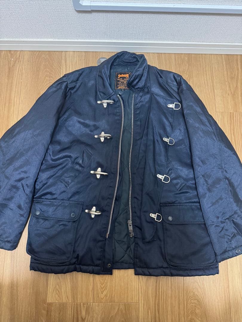 Schott Fireman Jacket M ネイビー