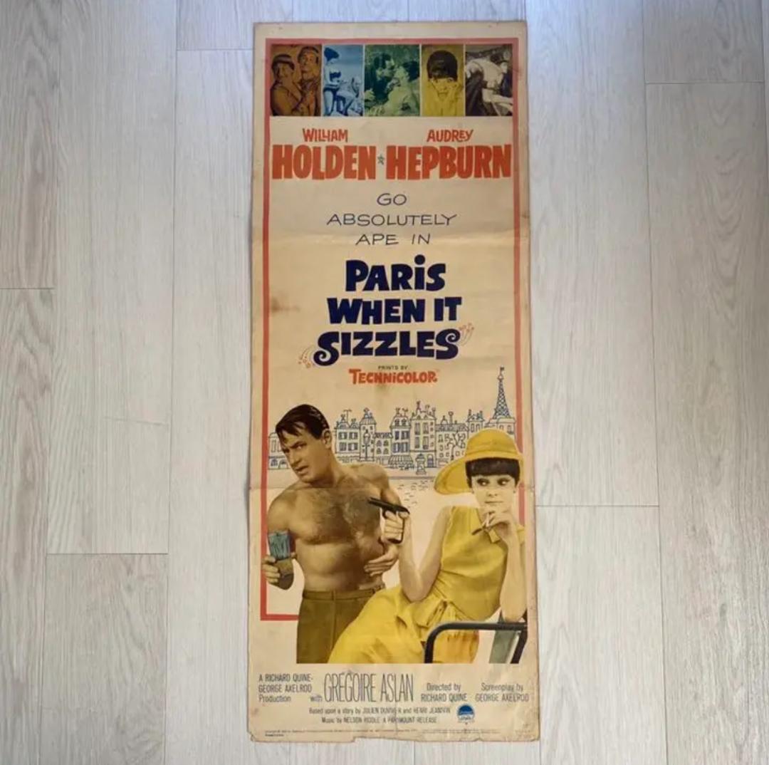 【希少】オードリー・ヘップバーン「パリで一緒に」 ポスター インテリア おしゃれ