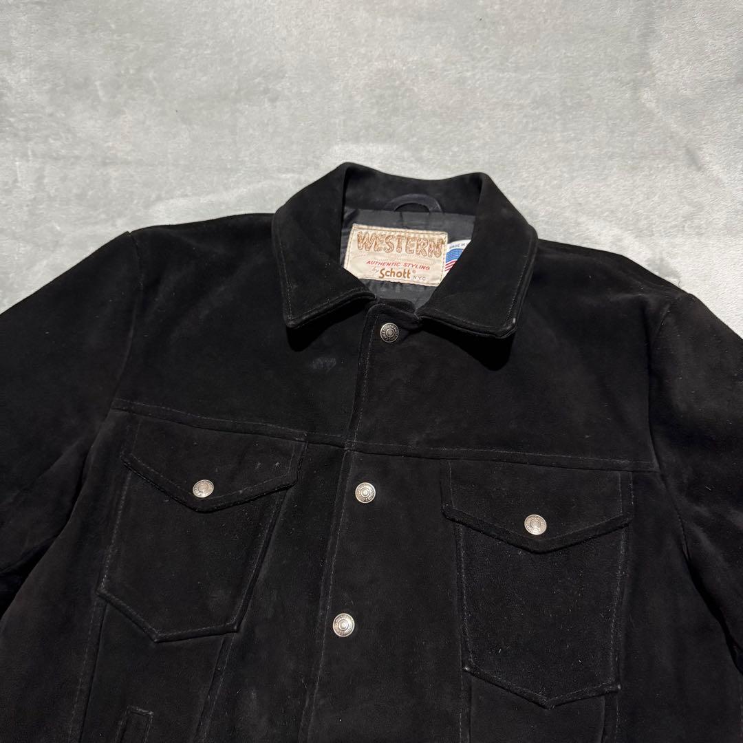 70s 80s Schott WESTERN スエードレザートラッカージャケット