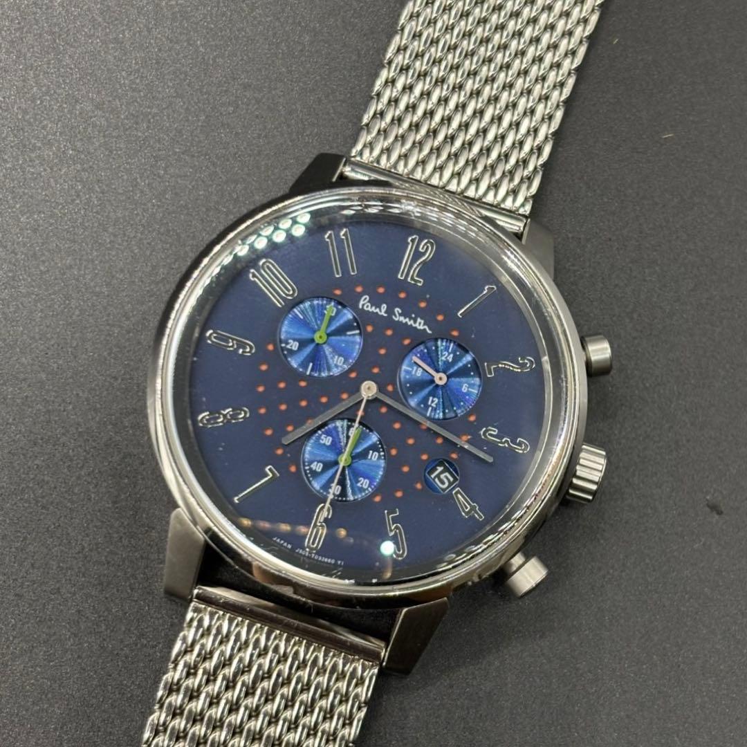 極美品 Paul Smith ポールスミス クロノグラフ 腕時計 メンズ