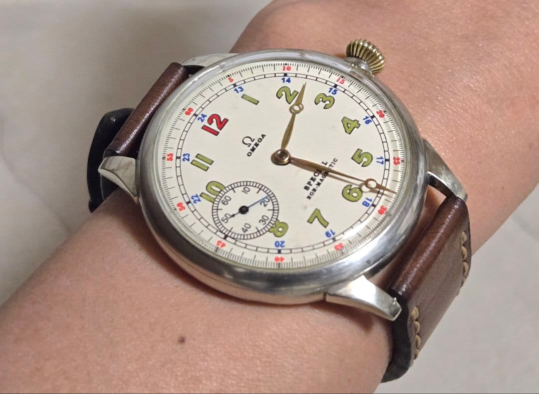 100年前の OMEGA　シルバーハンターケース スモセコ　メガヴィンテージ