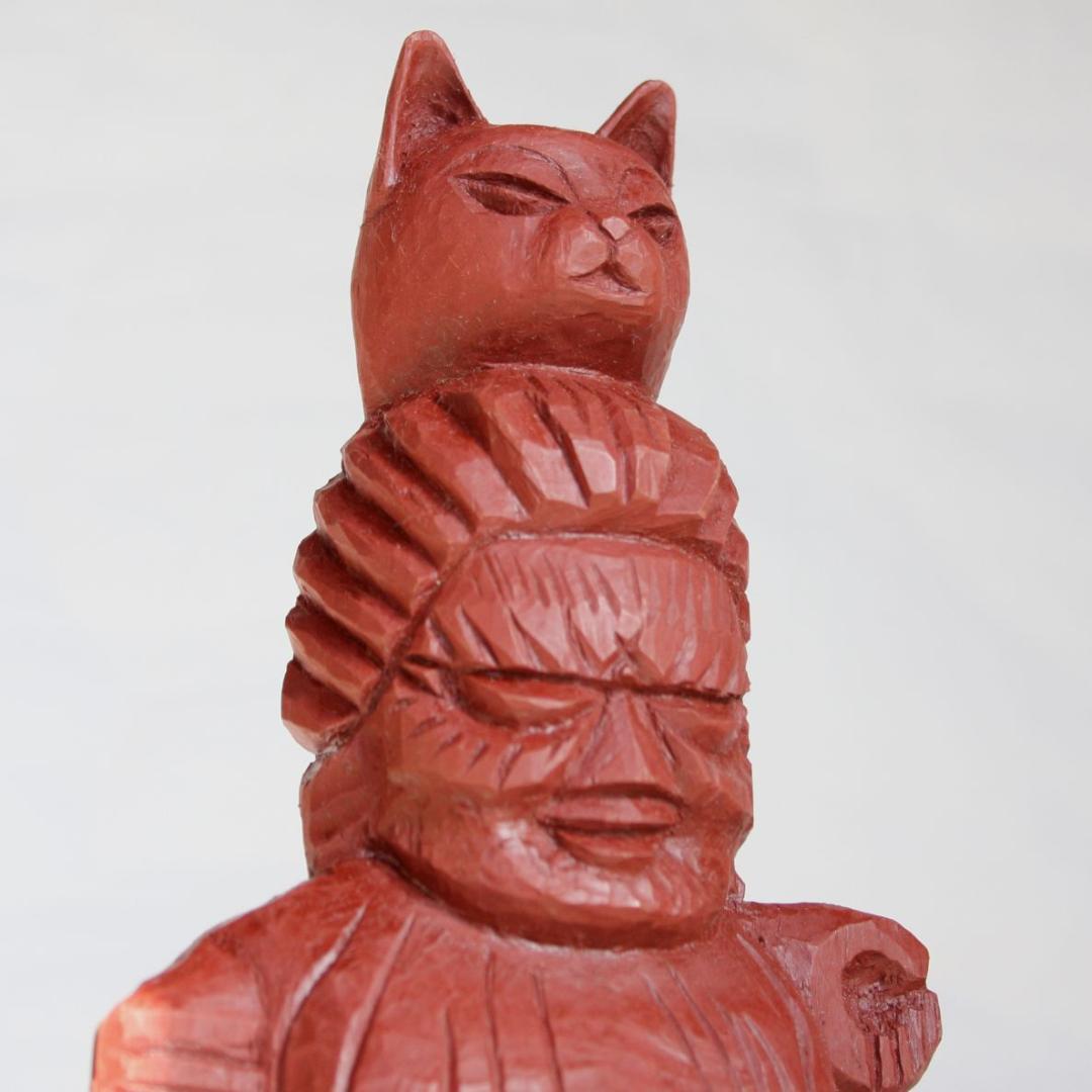 円空仏　愛染明王坐像・猫冠バージョン