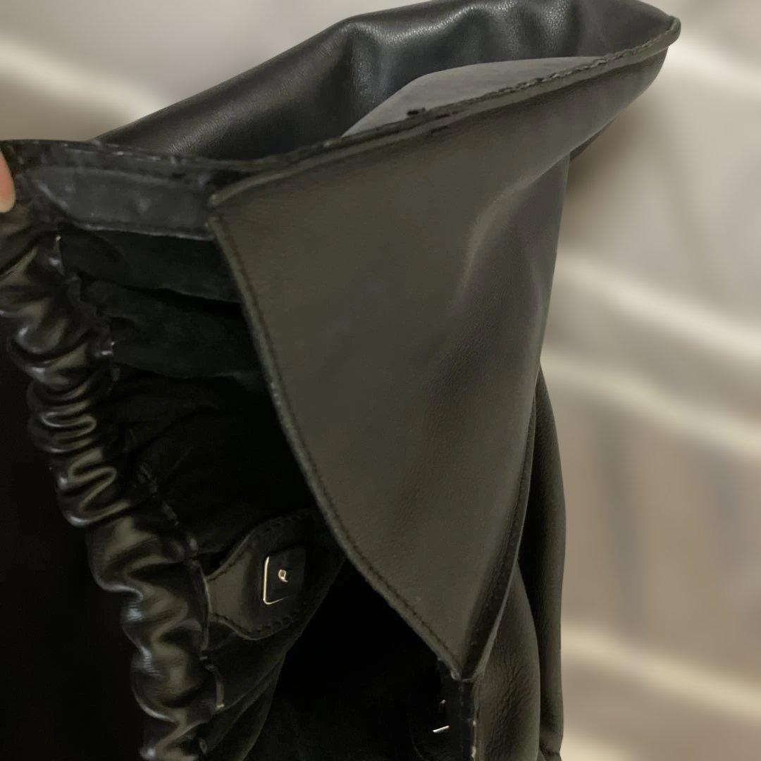 GUCCIブラックショルダーバッグ ギャザー入り