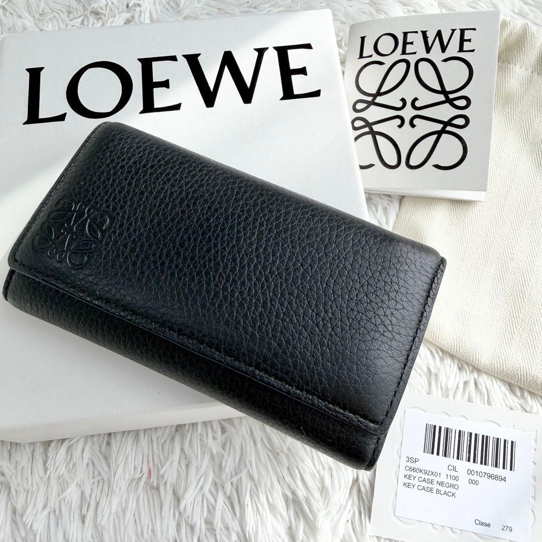 【極美品】ロエベ メンズ キーケース ソフトグレインカーフ ６連 アナグラム