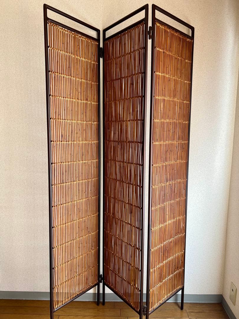 アジアン 竹製 3つ折パーテーション 衝立 バリ インドネシア ついたて