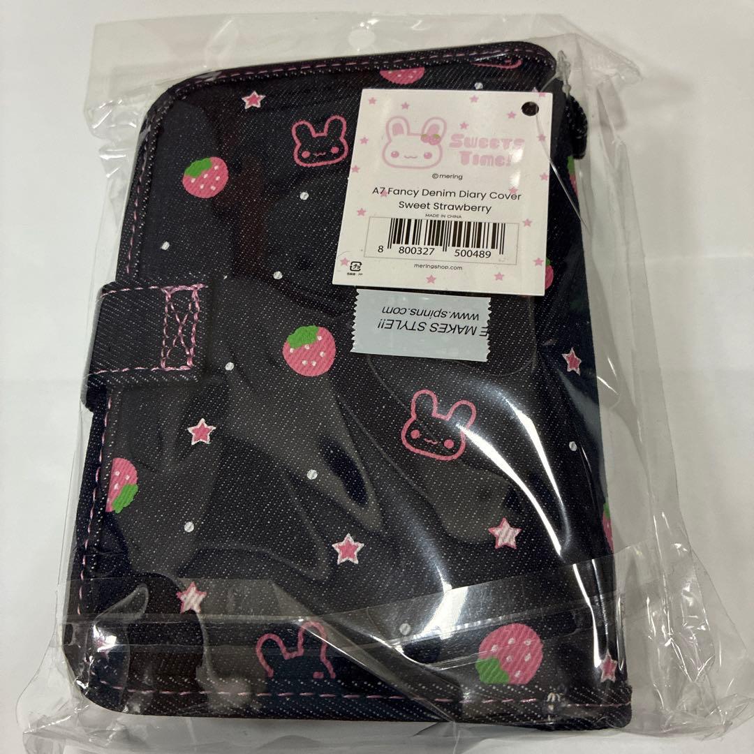 新品未使用　MERING メリング デニム　シール帳　ストロベリー　クローバー