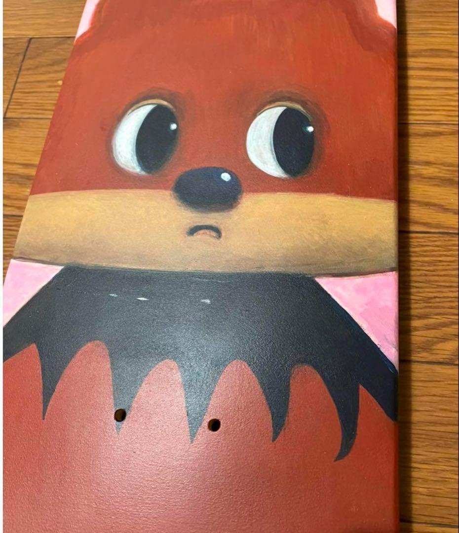 牧田純　原画　スケートボードにアクリル　砂漠で待ってる