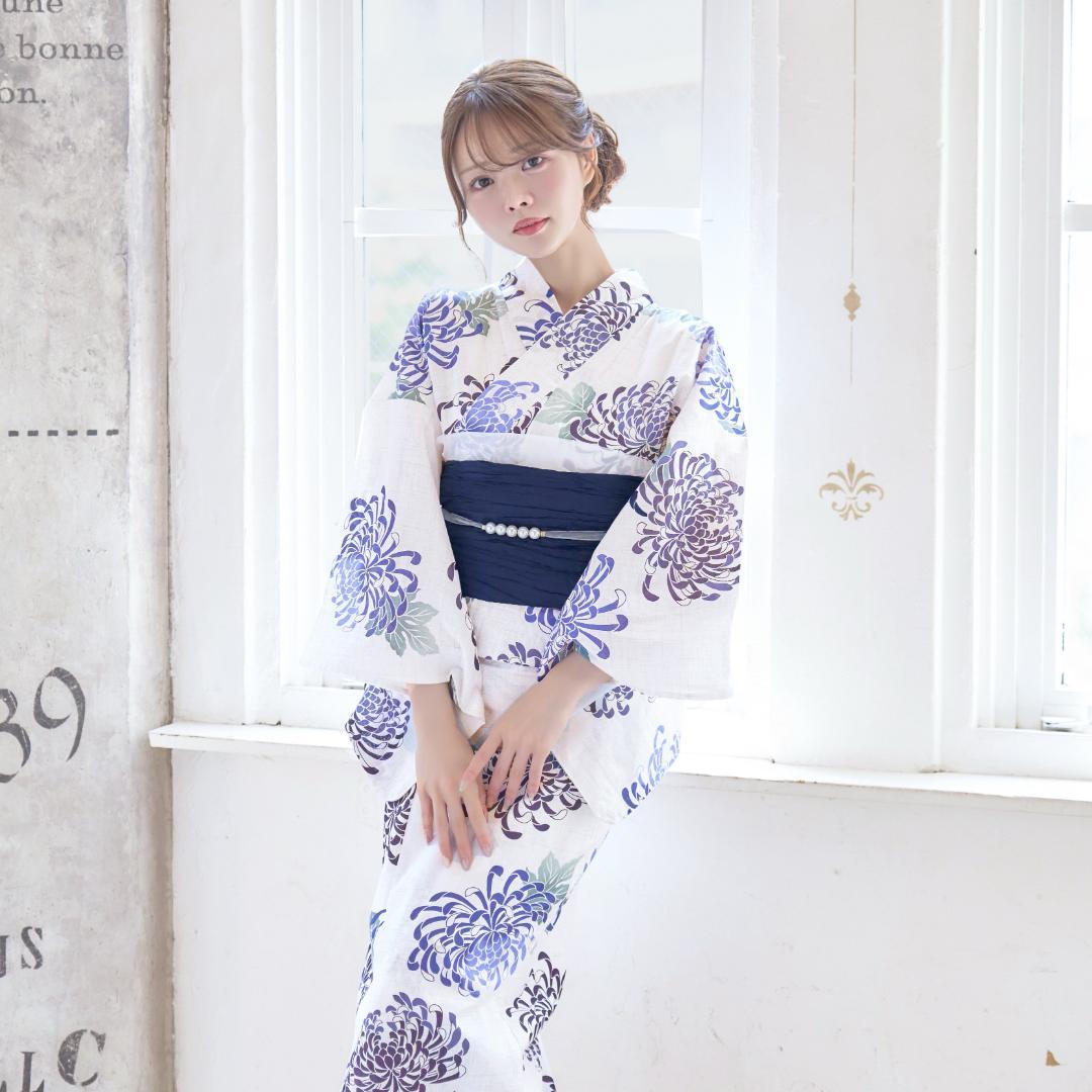 新品 浴衣 セット 浴衣セット ゆかた レディース 大人 白 紫 Y5-26