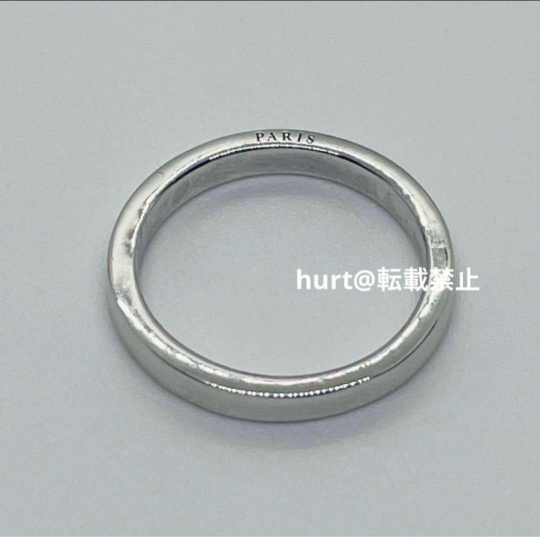 【新品外箱あり】メゾンマルジェラ スリム ロゴ リング シルバー 13号相当