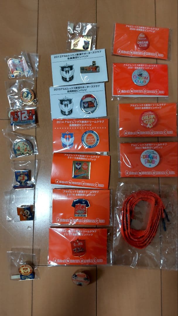 アルビレックス新潟後援会ピンバッジ&靴紐セット